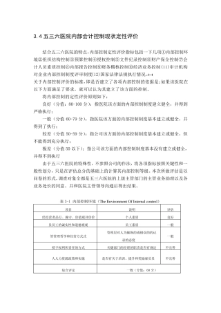 医院内部控制定性评价标准