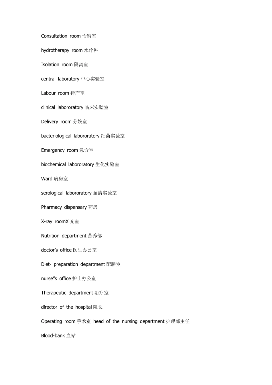 医院各科室的英文名称_第3页