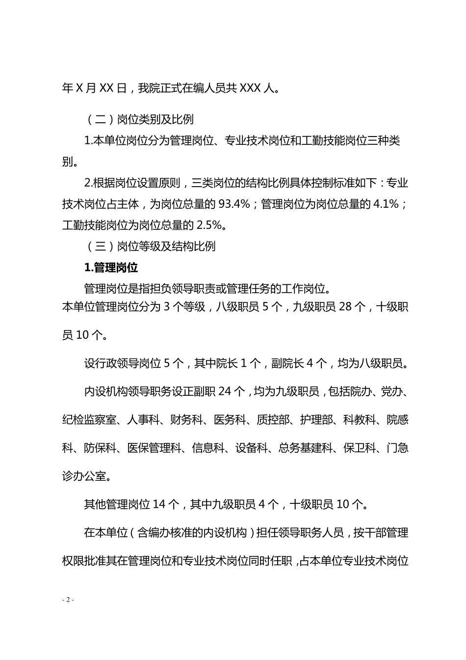医院岗位设置实施方案_第2页
