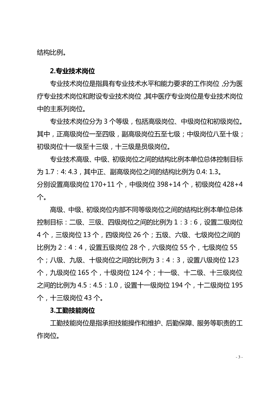 医院岗位设置实施方案_第3页