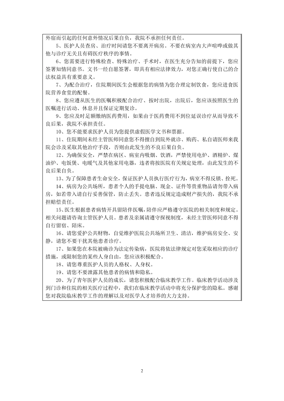 医院常用知情同意书_第2页