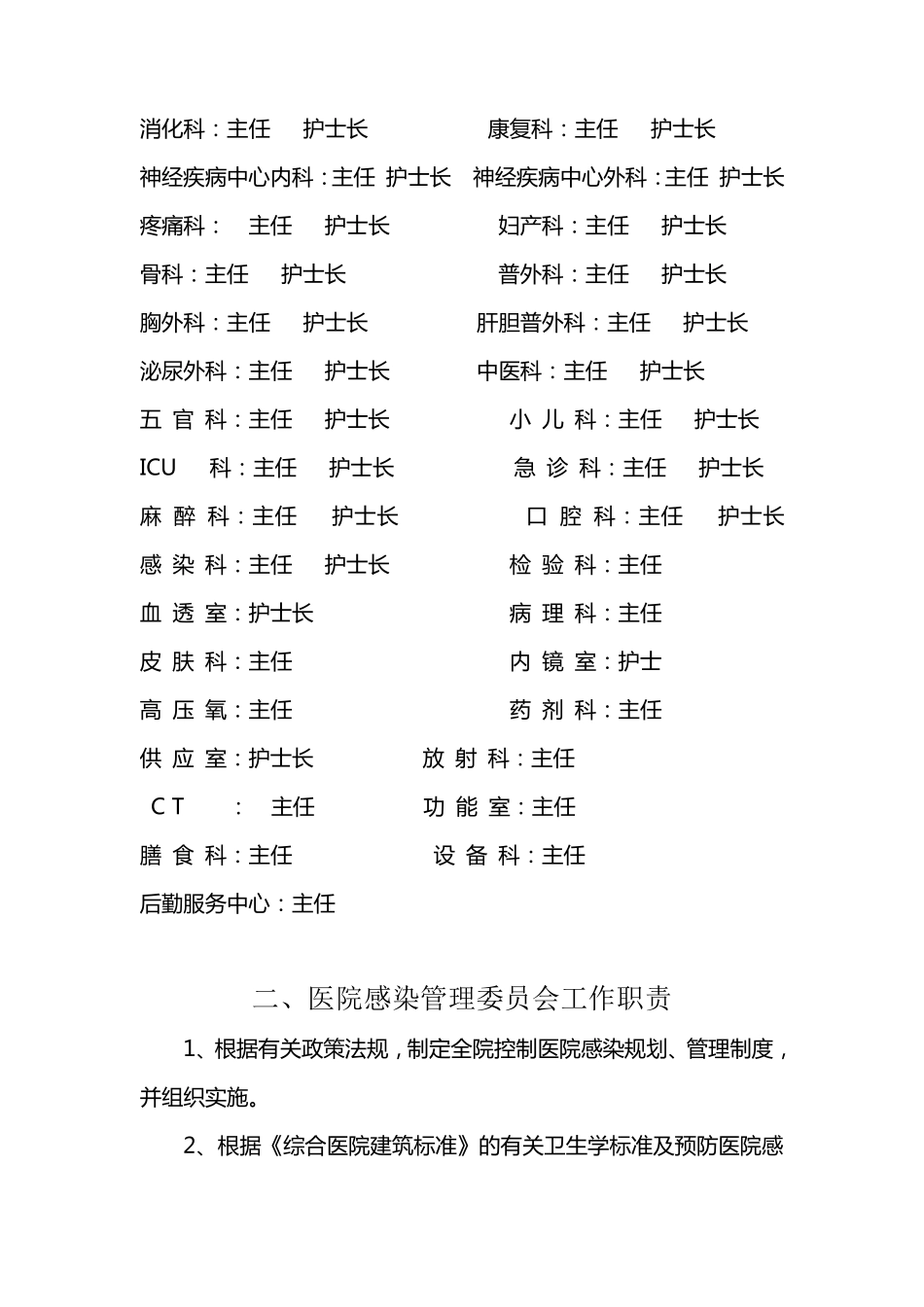 医院感染管理组织结构及职能部门职责_第3页