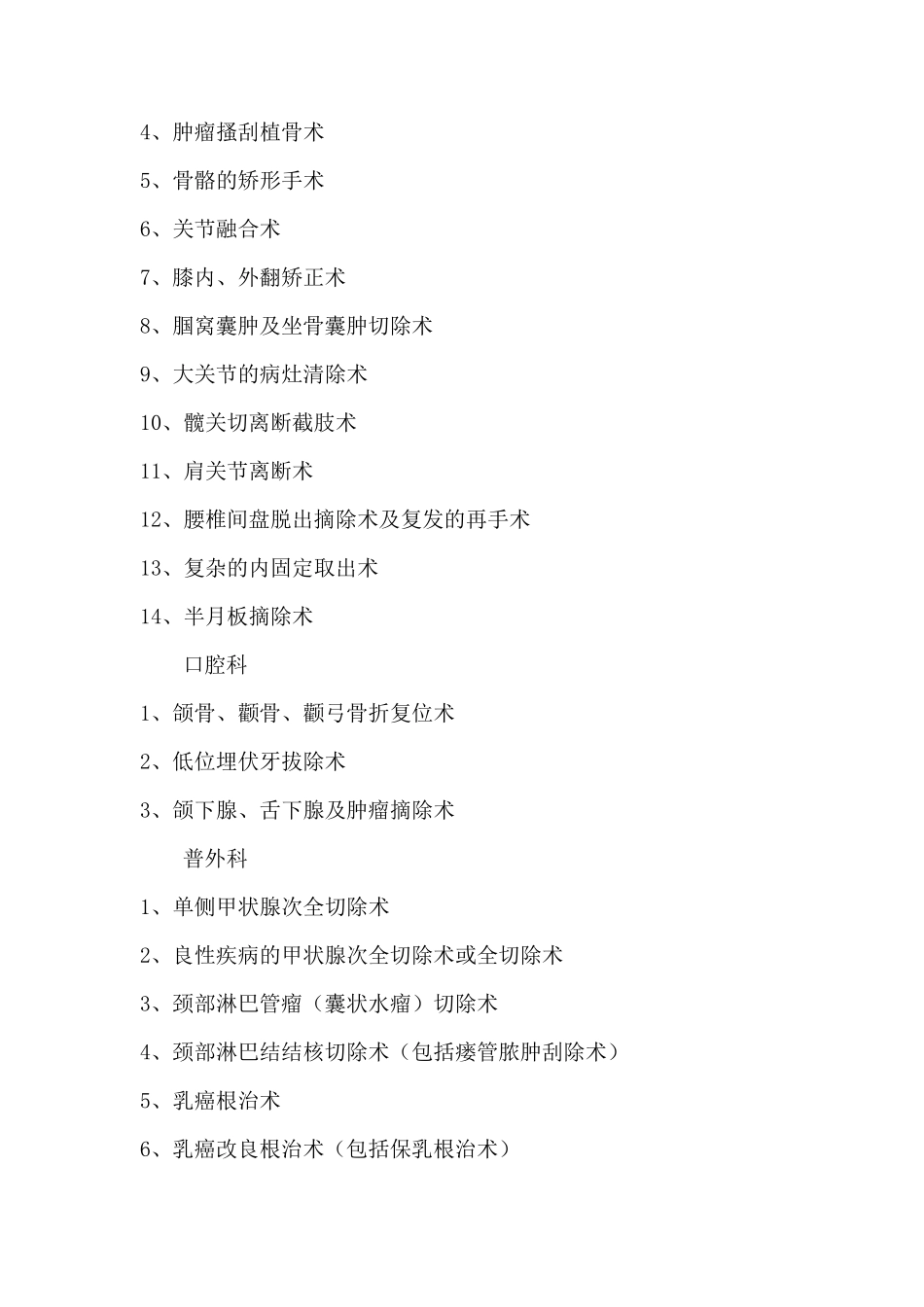 医院手术分级目录_第3页