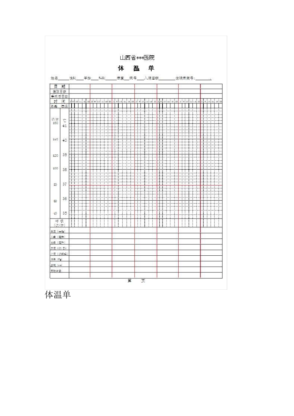 医院模板表格单据_第3页
