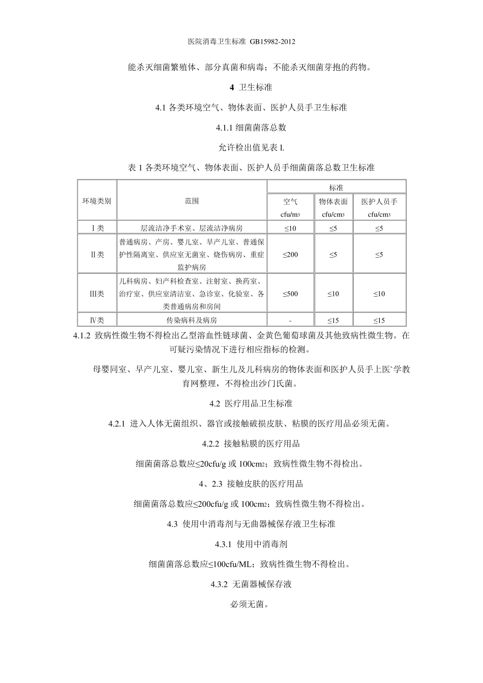 医院消毒卫生标准GB159822012_第2页