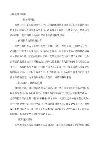 医院的进药流程