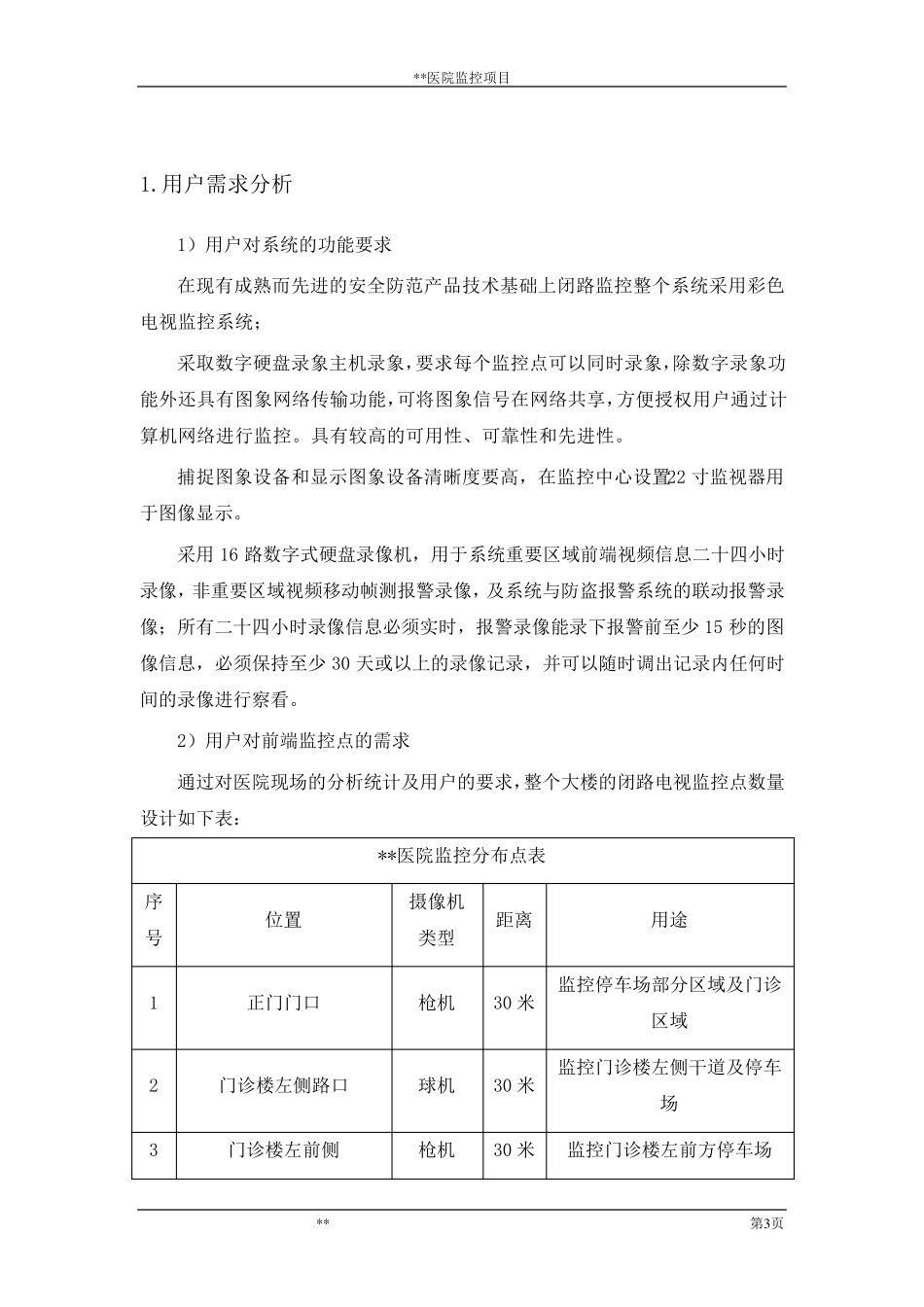 医院监控设计方案_第3页