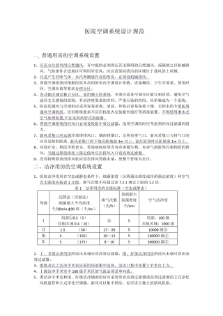 医院空调系统设计规范