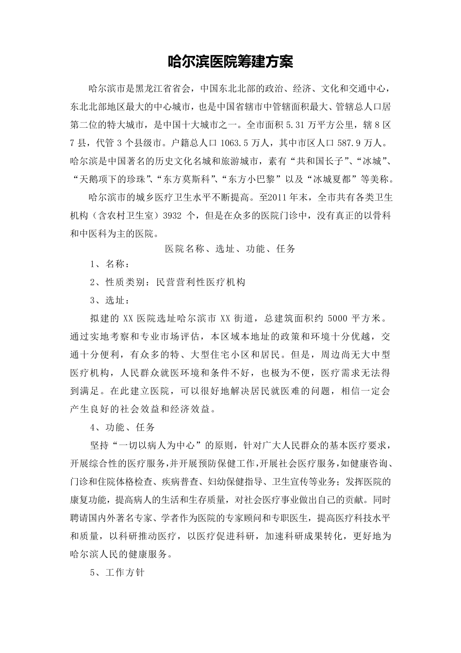 医院筹建方案_第1页