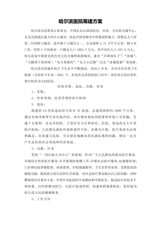医院筹建方案