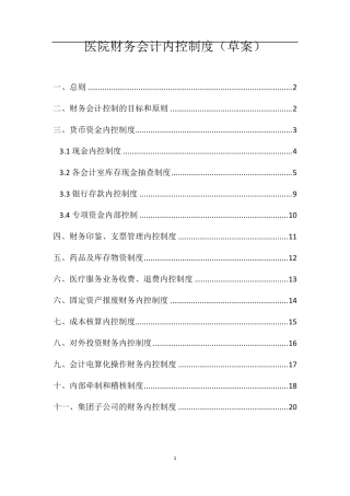 医院财务内控制度