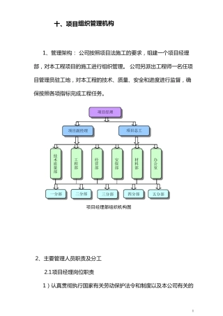 十、项目组织管理机构