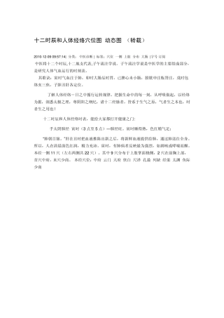 十二时辰和人体经络穴位图动态图