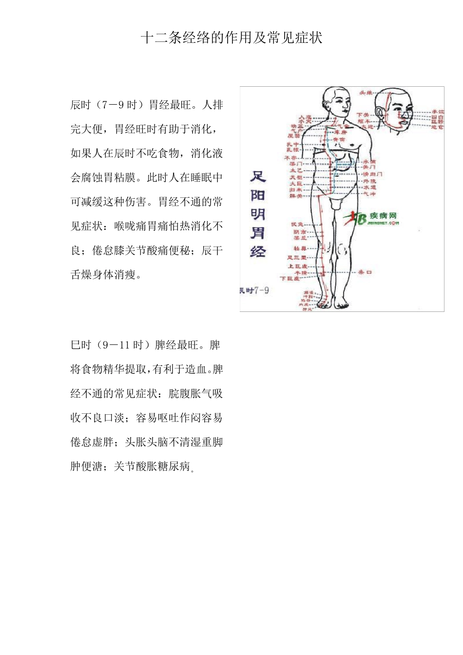 十二条经络的作用及常规症状_第3页