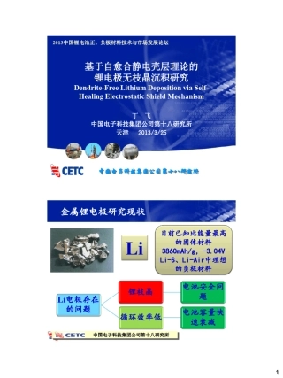 十八所丁飞使用金属锂作为负极材料