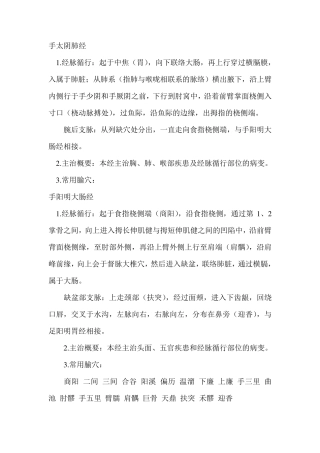 十四正经经脉循行翻译