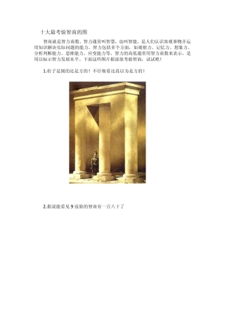 十大最考验智商的图