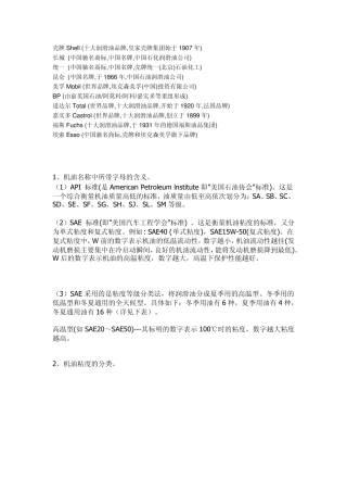 十大润滑油品牌