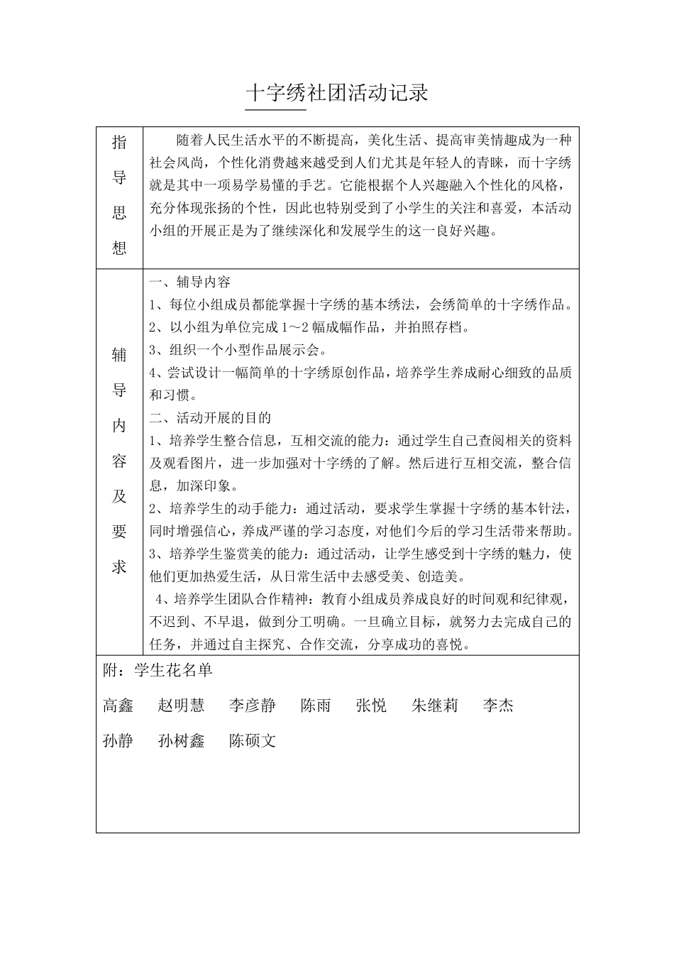 十字绣社团活动记录记录_第1页