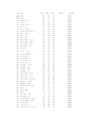 十字绣绣线号对照表