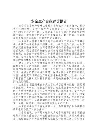 安全生产自我评价报告_1