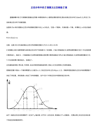 正态分布中的Z值意义以及检验Z值
