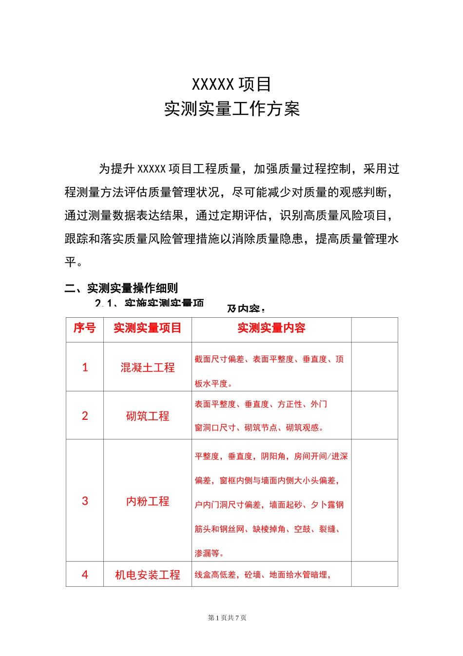 项目实测实量工作方案_第1页