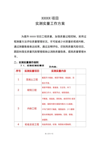 项目实测实量工作方案