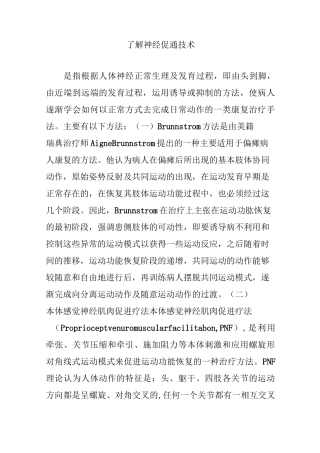 了解神经促通技术