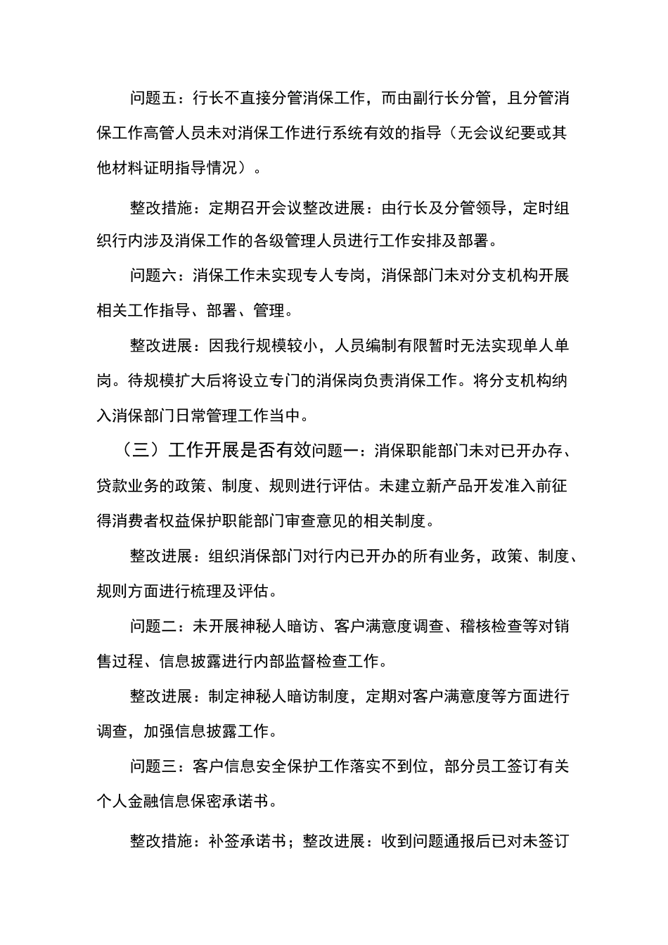 村镇银行消费者权益保护工作评价整改报告_第3页