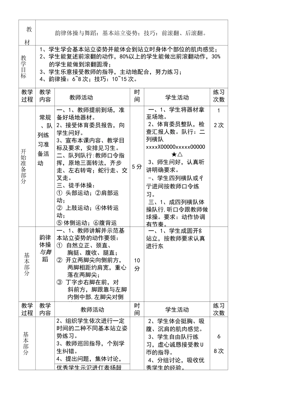 初中体育教案全集_第1页