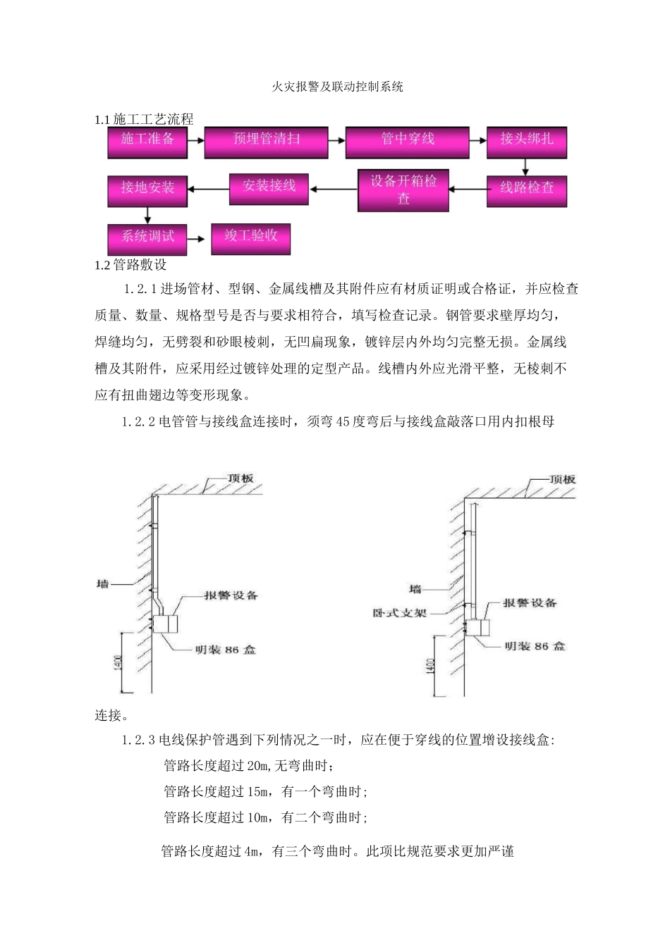 火灾自动报警及消防联动控制系统施工方案_第1页