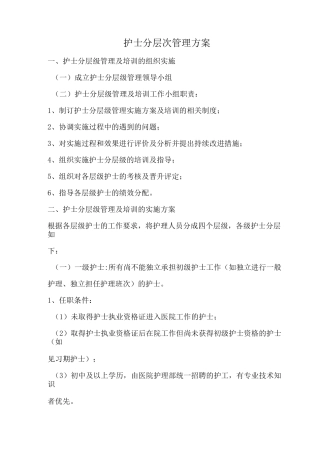 护士分层次培训方案