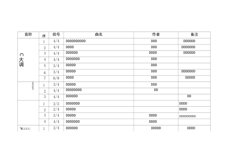 详细版—全国音乐听力考级教程第一级考试内容_第1页