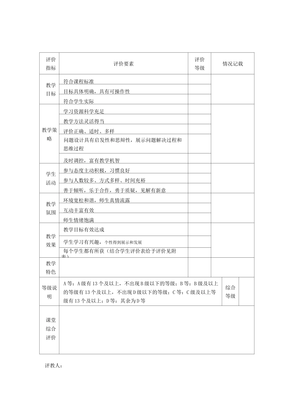 课堂教学评价表(量表)_第3页