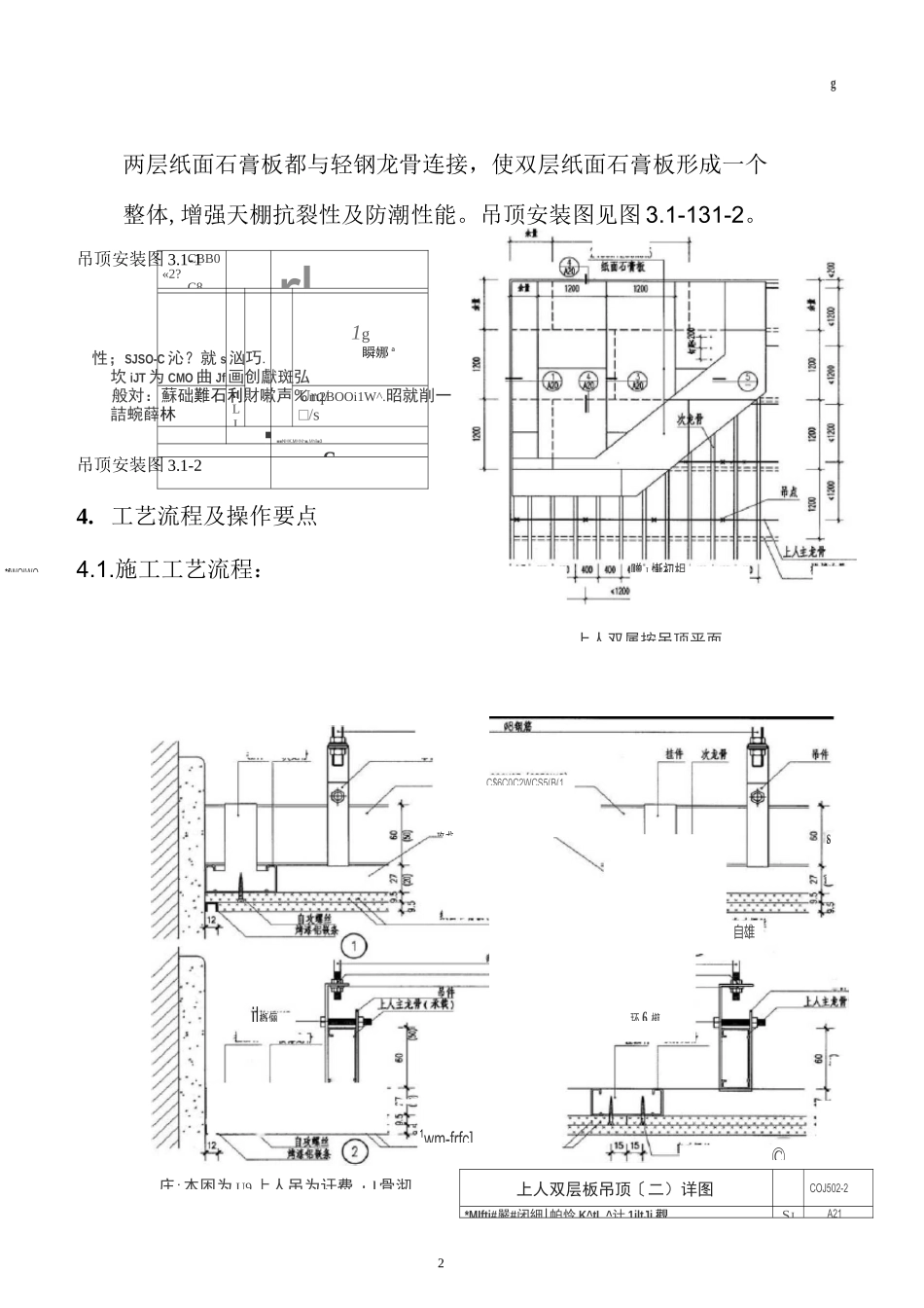轻钢龙骨双层石膏板吊顶工法汇总_第2页