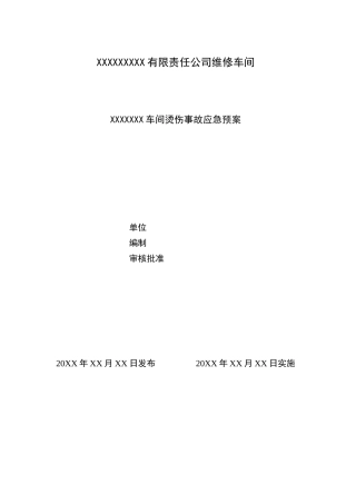 烫伤事故应急预案定稿
