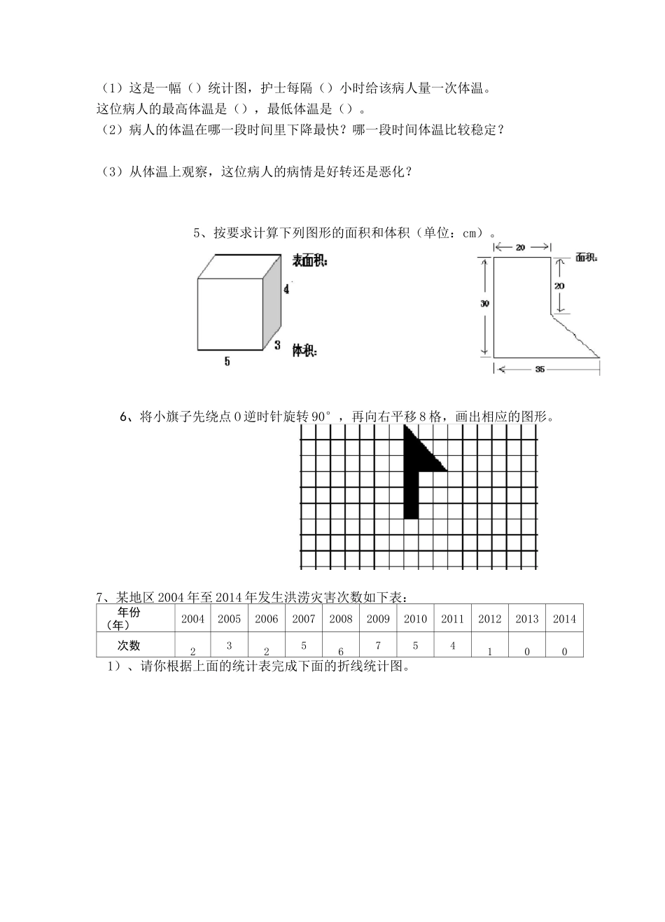五年级数学下册、操作练习题(部编版) _第2页