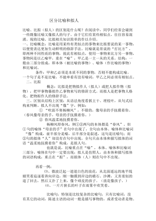 区分比喻和拟人