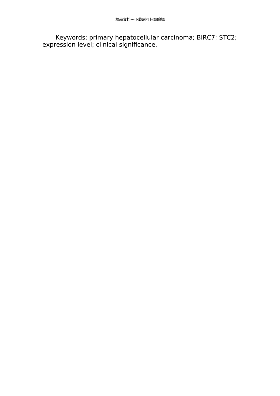 BIRC7和STC2在原发性肝细胞癌中的表达和意义的开题报告_第2页