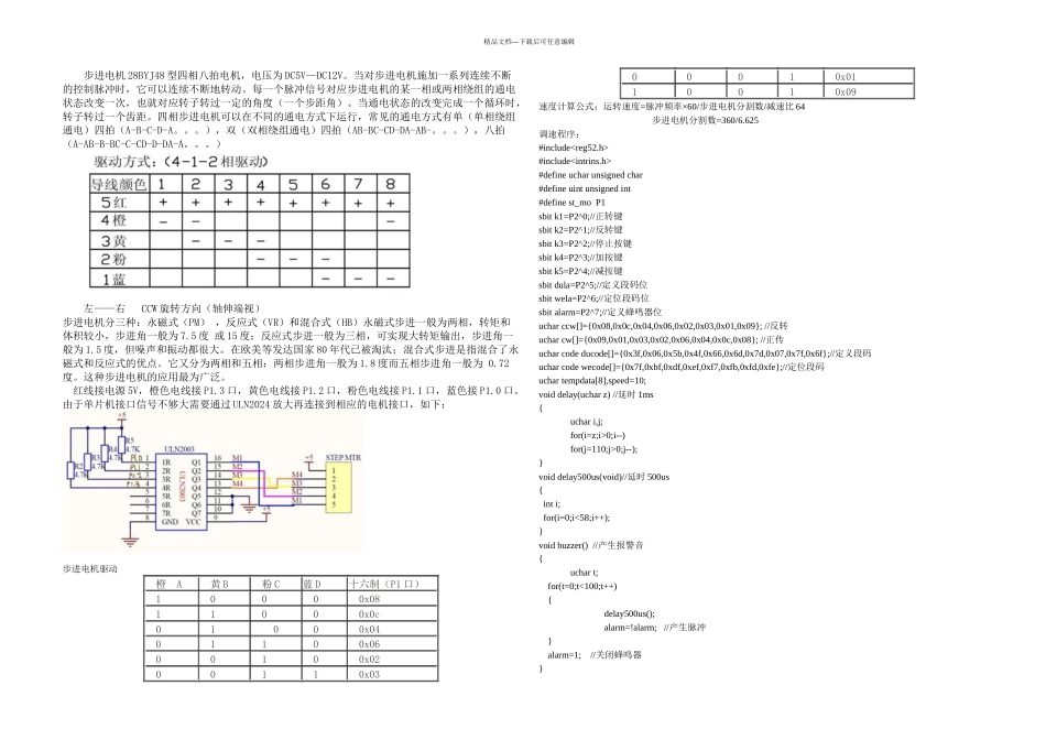 BYJ步进电机资料及调速程序_第1页