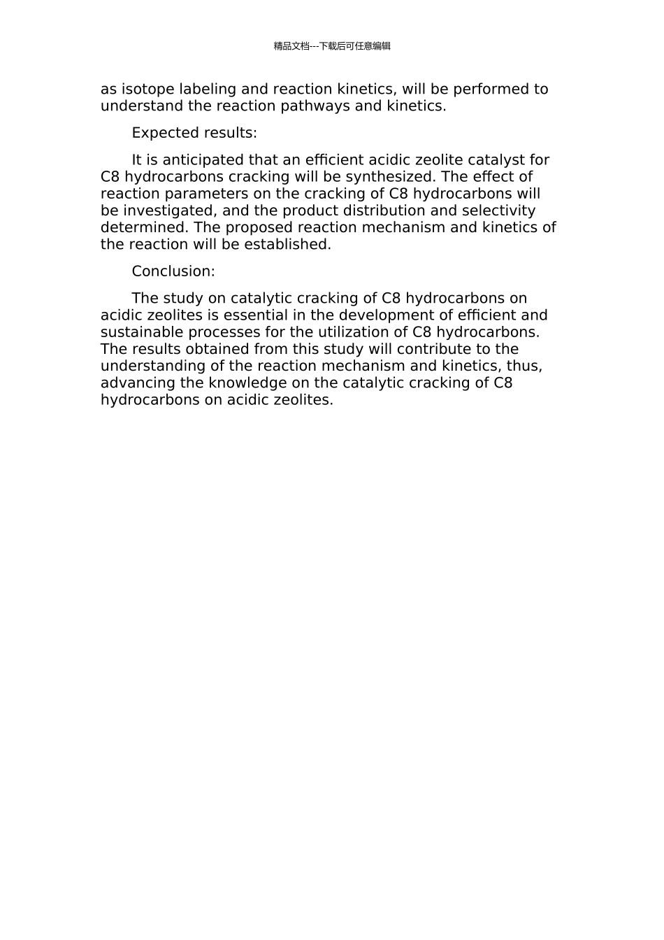 C8烃在酸性分子筛上催化裂化研究的开题报告_第2页