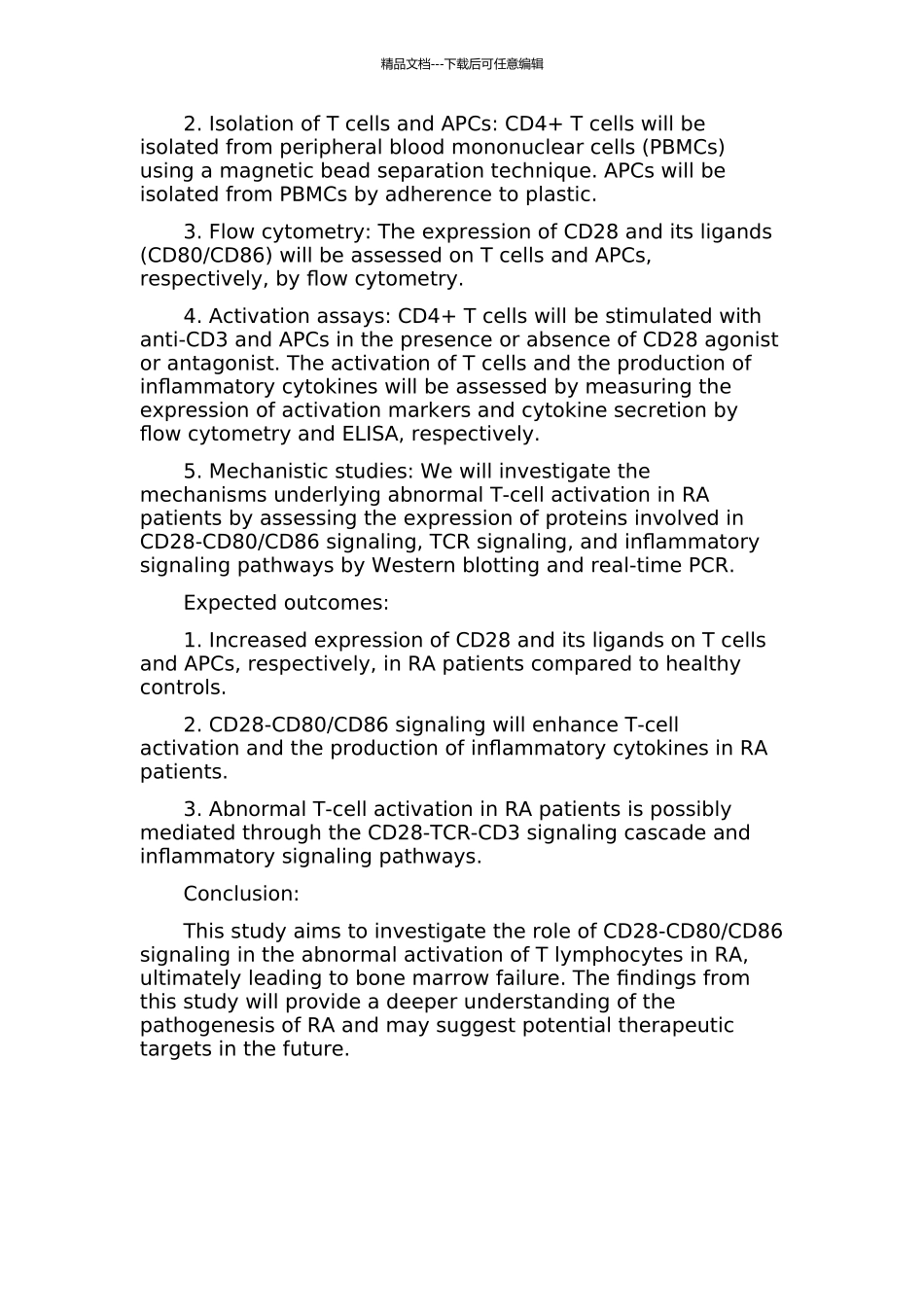 CD28B7信号在再生障碍性贫血T淋巴细胞异常活化中的作用的开题报告_第2页