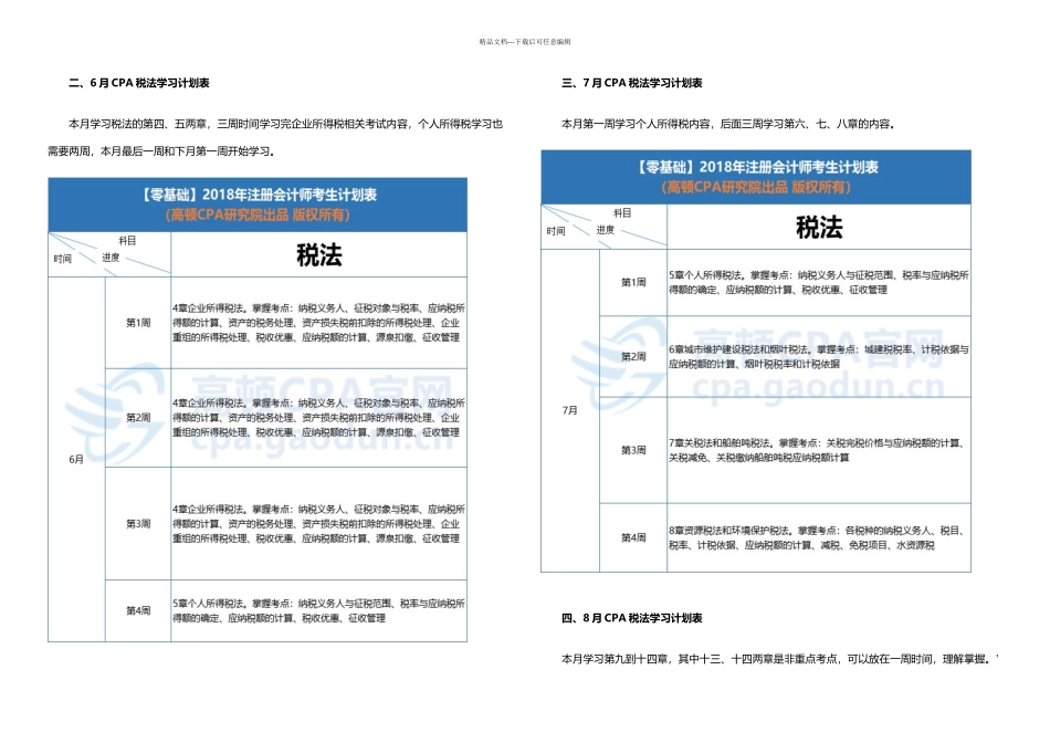 CPA考试零基础学习计划表税法_第2页