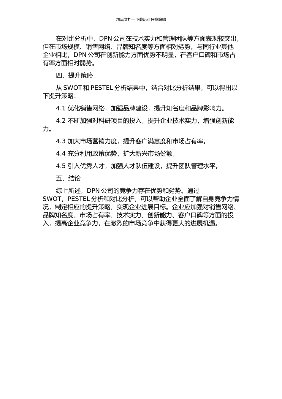 DPN公司企业竞争力的评价与提升研究中期报告_第2页