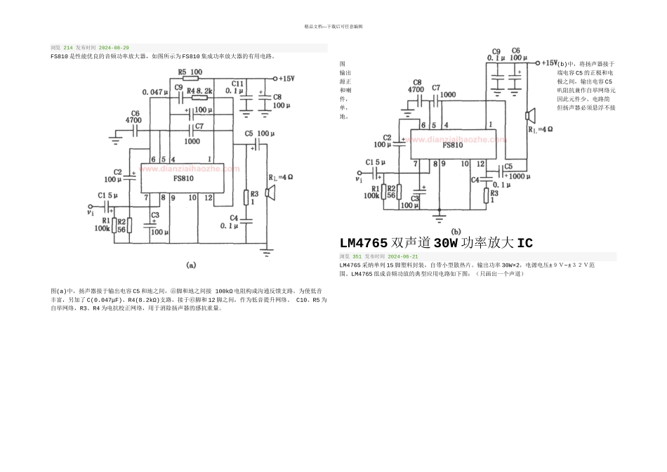 FS音频功率放大集成电路_第1页