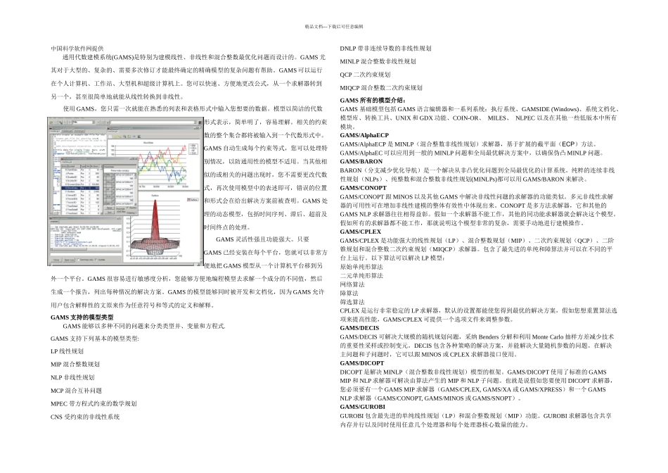 GAMS软件各模块介绍_第1页