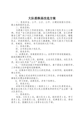 大队委换届改选方案