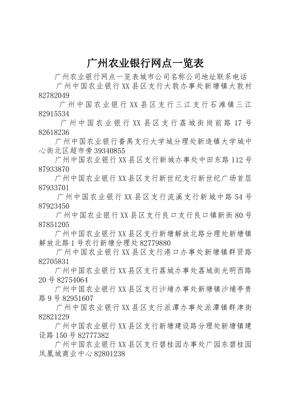 广州农业银行网点一览表_第1页