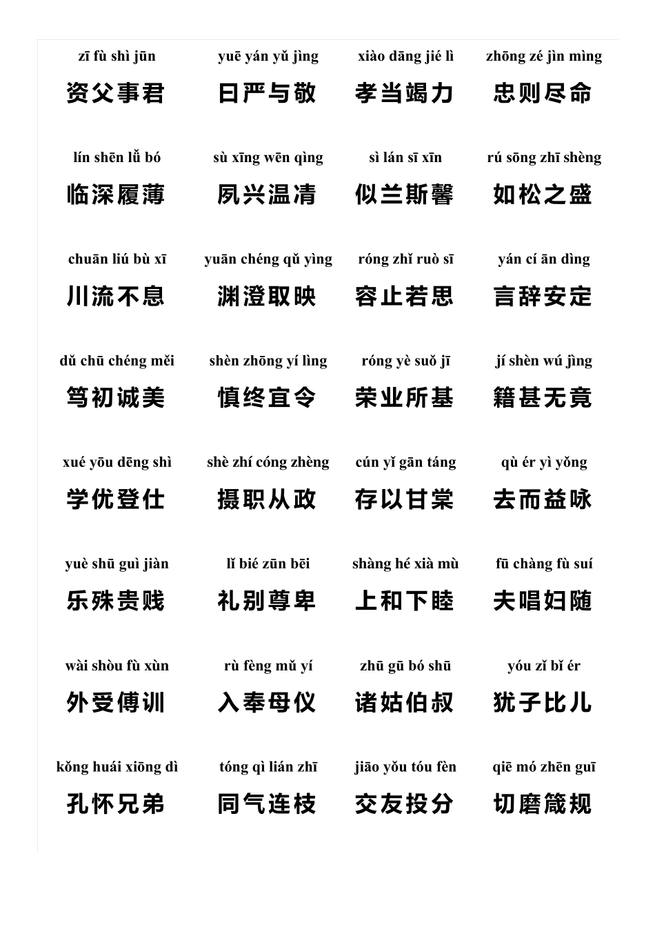 千字文全文(带拼音)打印版2017.4_第3页